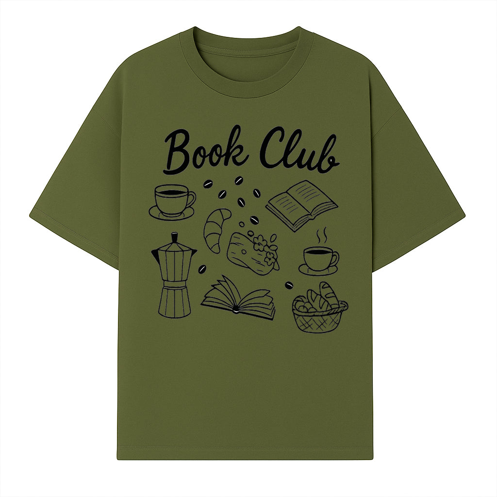 Book Club Art Print with Coffee, Croissant, and Reading Themes - Perfect for Coffee Lovers and Book Enthusiasts - T-shirt 1758341640922.jpg