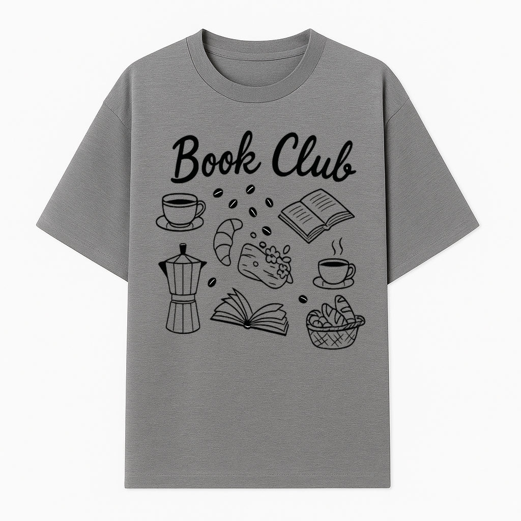 Book Club Art Print with Coffee, Croissant, and Reading Themes - Perfect for Coffee Lovers and Book Enthusiasts - T-shirt 1758341641040.jpg
