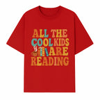 All the Cool Kids Are Reading - Book Lovers Wall Art Print with Coffee and Books Illustration - T-shirt 1758341641170.jpg