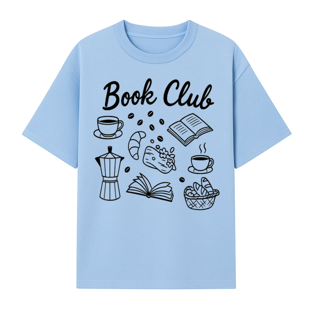 Book Club Art Print with Coffee, Croissant, and Reading Themes - Perfect for Coffee Lovers and Book Enthusiasts - T-shirt 1758341641184.jpg