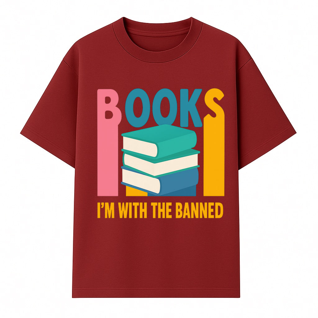 Books I'm With The Banned T-Shirt | Support Free Speech | Literature Advocacy Tee - T-shirt 1758341641695.jpg