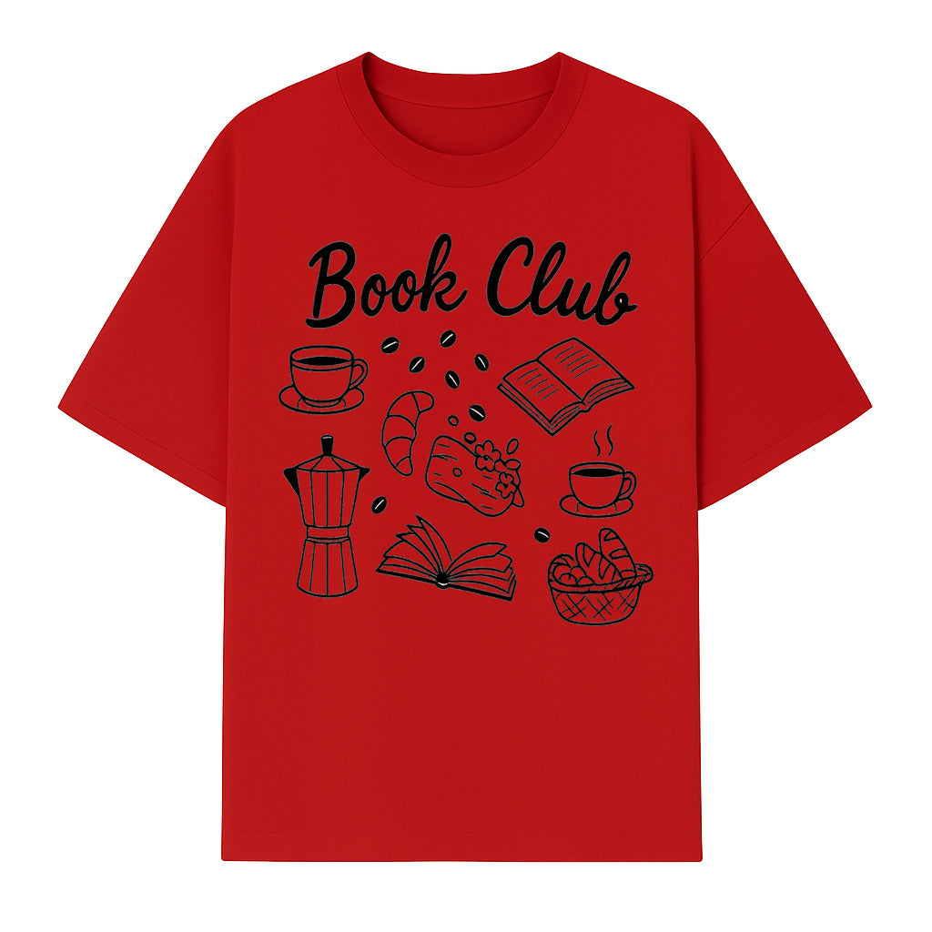 Book Club Art Print with Coffee, Croissant, and Reading Themes - Perfect for Coffee Lovers and Book Enthusiasts - T-shirt 1758341641727.jpg