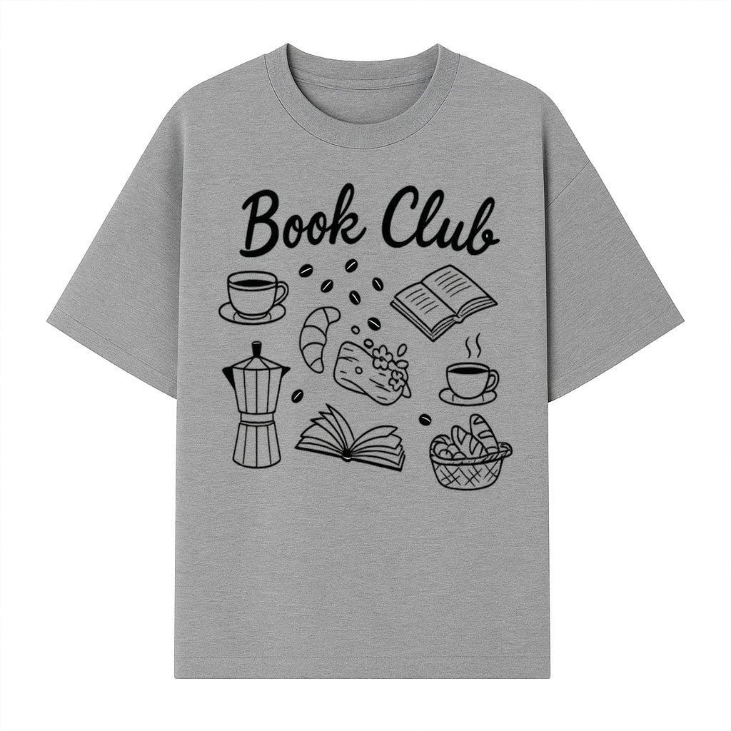 Book Club Art Print with Coffee, Croissant, and Reading Themes - Perfect for Coffee Lovers and Book Enthusiasts - T-shirt 1758341641860.jpg