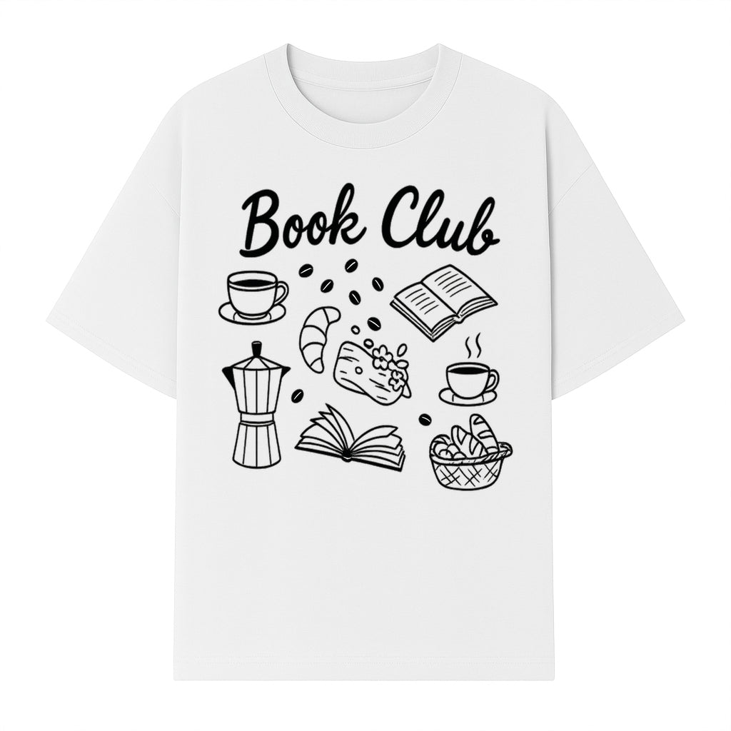 Book Club Art Print with Coffee, Croissant, and Reading Themes - Perfect for Coffee Lovers and Book Enthusiasts - T-shirt 1758341642012.jpg