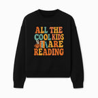 All the Cool Kids Are Reading - Book Lovers Wall Art Print with Coffee and Books Illustration - Sweatshirt 1758341643073.jpg