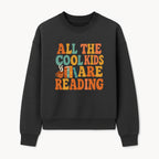 All the Cool Kids Are Reading - Book Lovers Wall Art Print with Coffee and Books Illustration - Sweatshirt 1758341643222.jpg