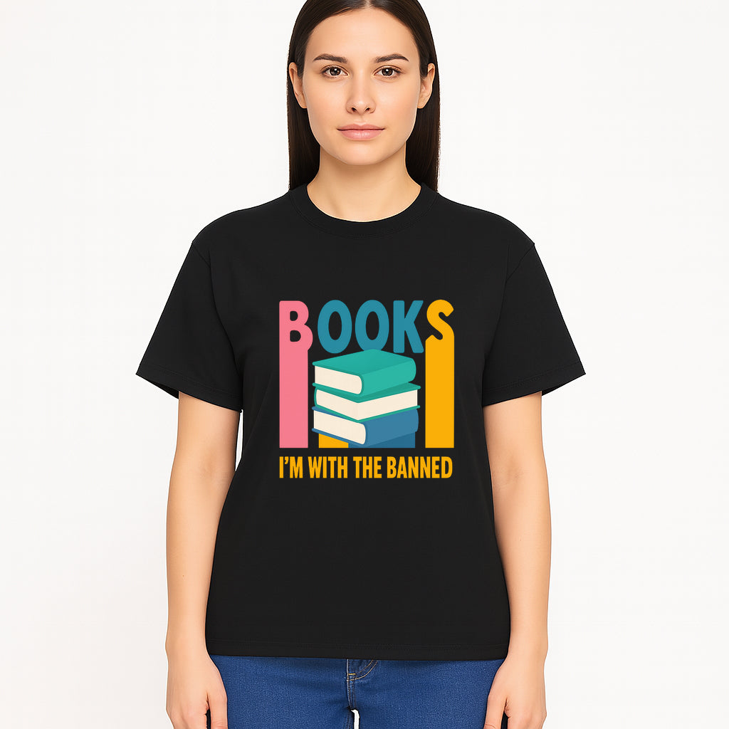 Books I'm With The Banned T-Shirt | Support Free Speech | Literature Advocacy Tee - T-shirt 1758341643657.jpg