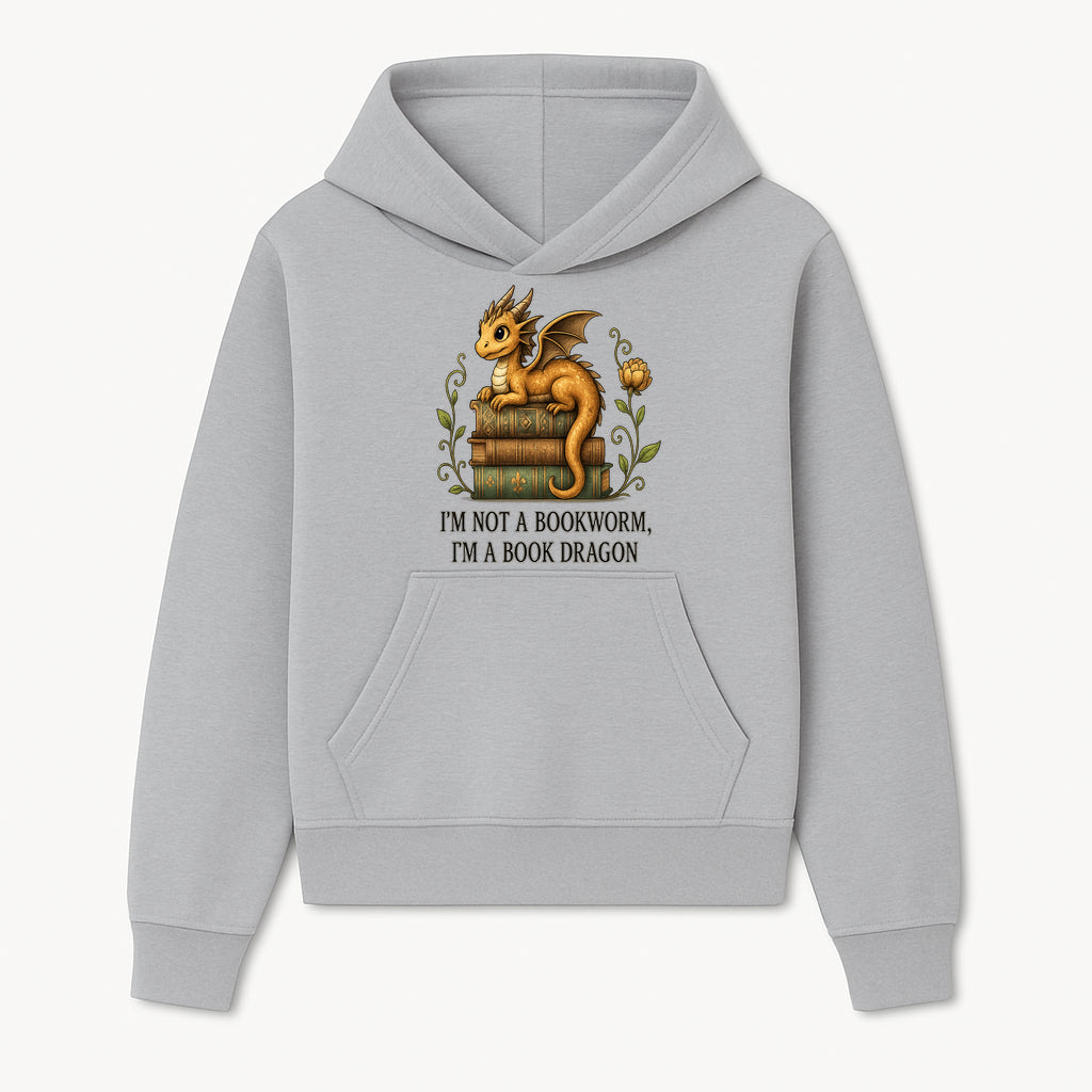 Book Dragon Art Print - I m Not a Bookworm, I m a Book Dragon - Cute Fantasy Dragon on Vintage Books - Whimsical Home Decor - Hoodie 1758341643728.jpg