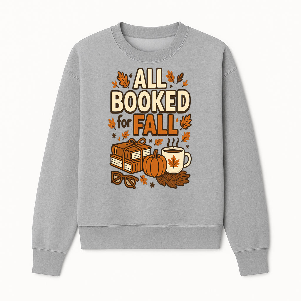 All Booked for Fall T-shirt Cozy Autumn Design with Books, Pumpkin, Coffee, and Leaves Perfect for Book Lovers - Sweatshirt 1758341643928.jpg