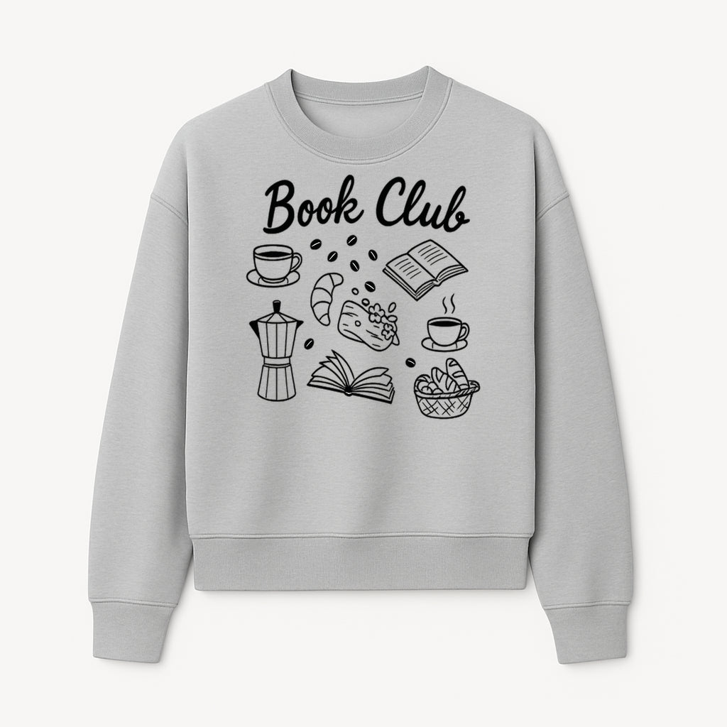 Book Club Art Print with Coffee, Croissant, and Reading Themes - Perfect for Coffee Lovers and Book Enthusiasts - Sweatshirt 1758341644100.jpg