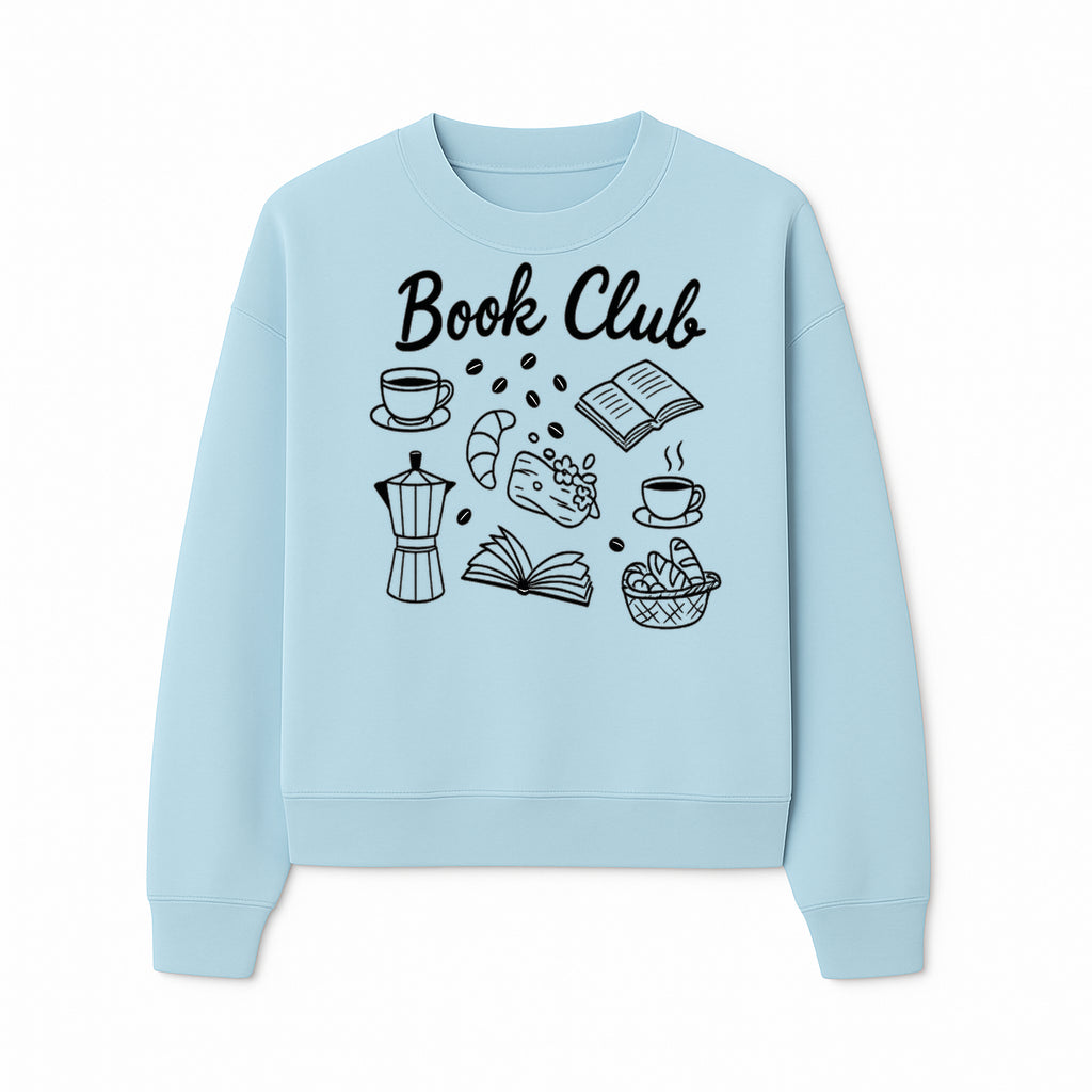 Book Club Art Print with Coffee, Croissant, and Reading Themes - Perfect for Coffee Lovers and Book Enthusiasts - Sweatshirt 1758341644230.jpg