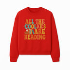 All the Cool Kids Are Reading - Book Lovers Wall Art Print with Coffee and Books Illustration - Sweatshirt 1758341644234.jpg