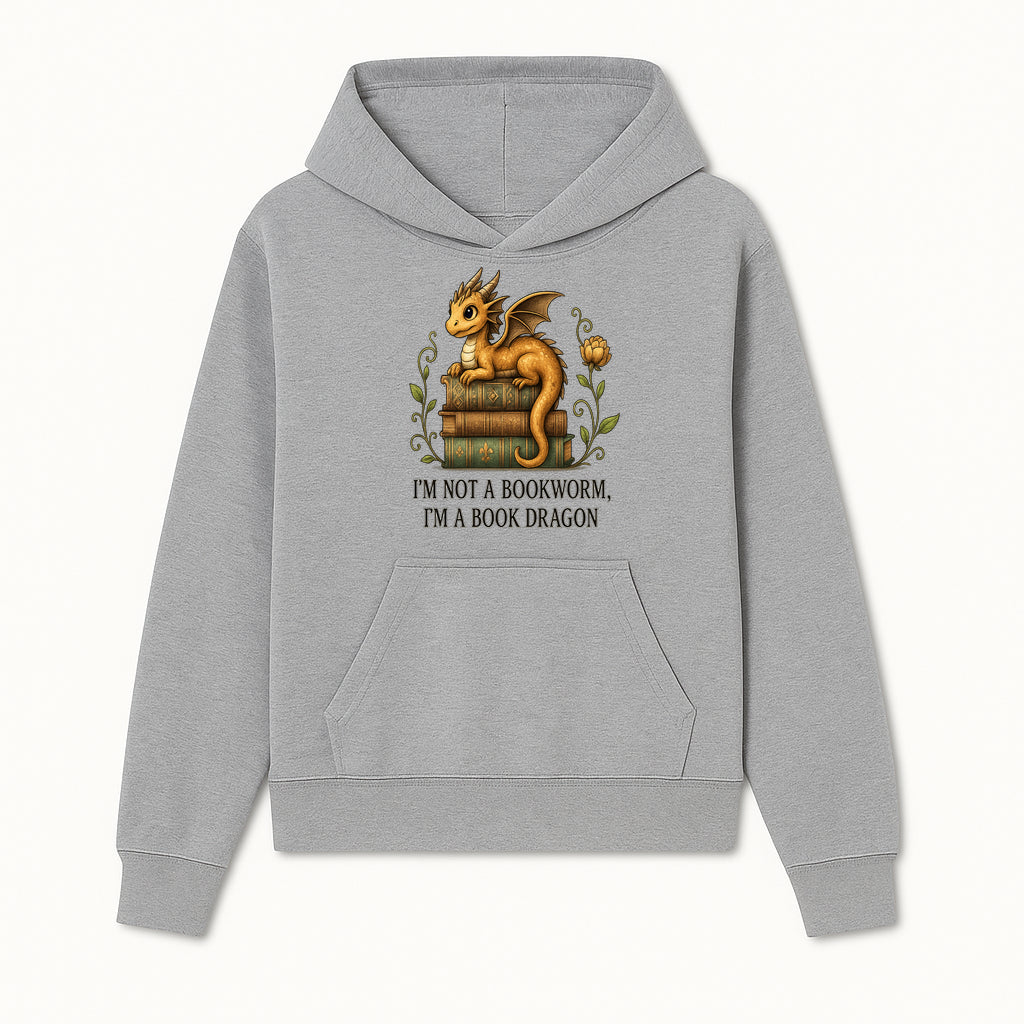 Book Dragon Art Print - I m Not a Bookworm, I m a Book Dragon - Cute Fantasy Dragon on Vintage Books - Whimsical Home Decor - Hoodie 1758341644305.jpg