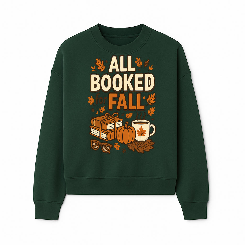 All Booked for Fall T-shirt Cozy Autumn Design with Books, Pumpkin, Coffee, and Leaves Perfect for Book Lovers - Sweatshirt 1758341644347.jpg