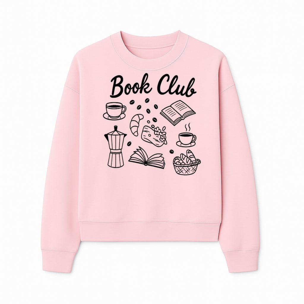 Book Club Art Print with Coffee, Croissant, and Reading Themes - Perfect for Coffee Lovers and Book Enthusiasts - Sweatshirt 1758341644370.jpg