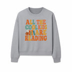 All the Cool Kids Are Reading - Book Lovers Wall Art Print with Coffee and Books Illustration - Sweatshirt 1758341644371.jpg