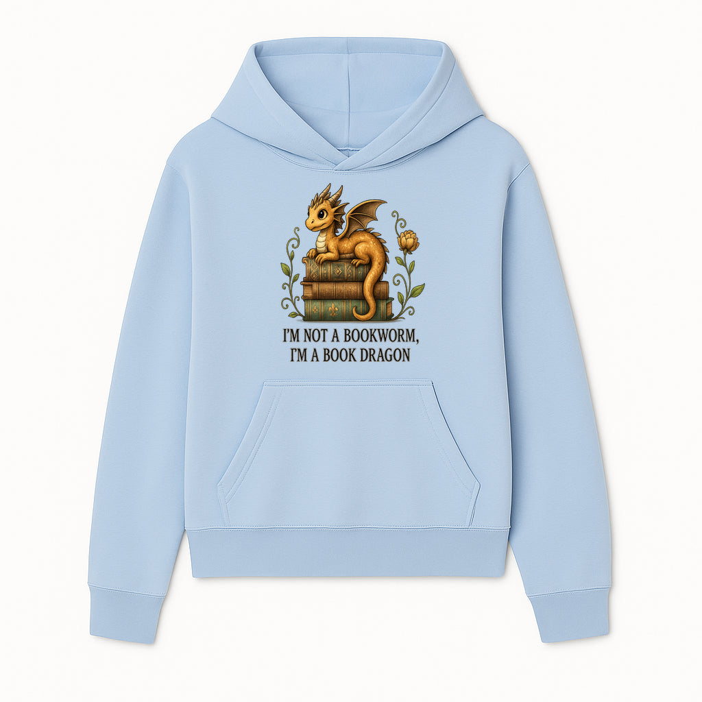 Book Dragon Art Print - I m Not a Bookworm, I m a Book Dragon - Cute Fantasy Dragon on Vintage Books - Whimsical Home Decor - Hoodie 1758341644459.jpg