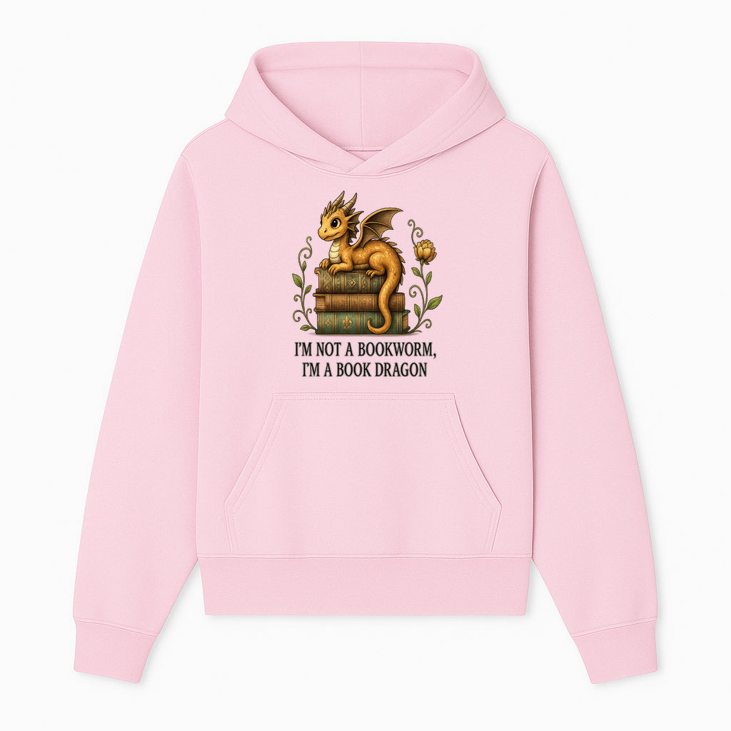 Book Dragon Art Print - I m Not a Bookworm, I m a Book Dragon - Cute Fantasy Dragon on Vintage Books - Whimsical Home Decor - Hoodie 1758341644598.jpg