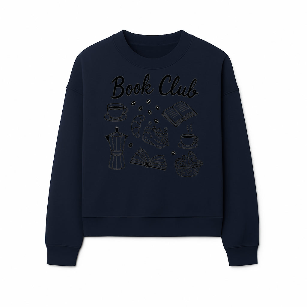 Book Club Art Print with Coffee, Croissant, and Reading Themes - Perfect for Coffee Lovers and Book Enthusiasts - Sweatshirt 1758341644658.jpg