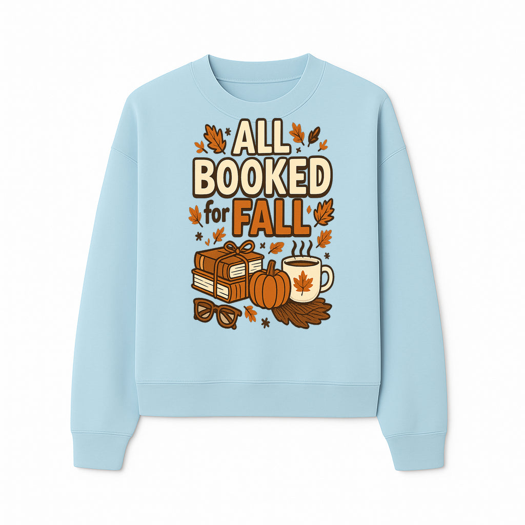 All Booked for Fall T-shirt Cozy Autumn Design with Books, Pumpkin, Coffee, and Leaves Perfect for Book Lovers - Sweatshirt 1758341644659.jpg
