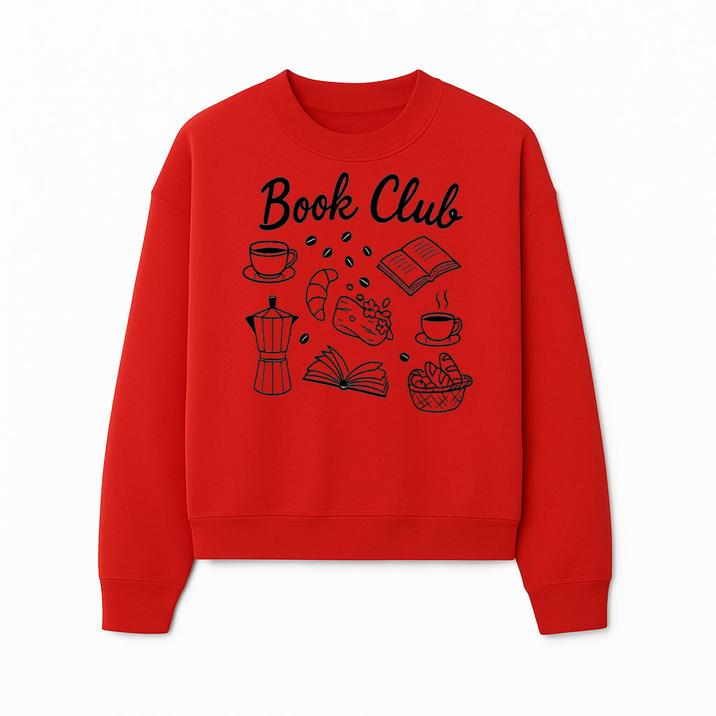 Book Club Art Print with Coffee, Croissant, and Reading Themes - Perfect for Coffee Lovers and Book Enthusiasts - Sweatshirt 1758341644784.jpg