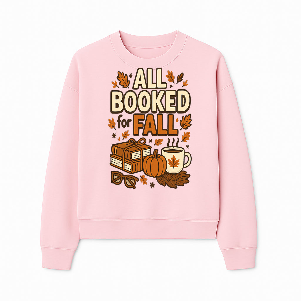 All Booked for Fall T-shirt Cozy Autumn Design with Books, Pumpkin, Coffee, and Leaves Perfect for Book Lovers - Sweatshirt 1758341644796.jpg