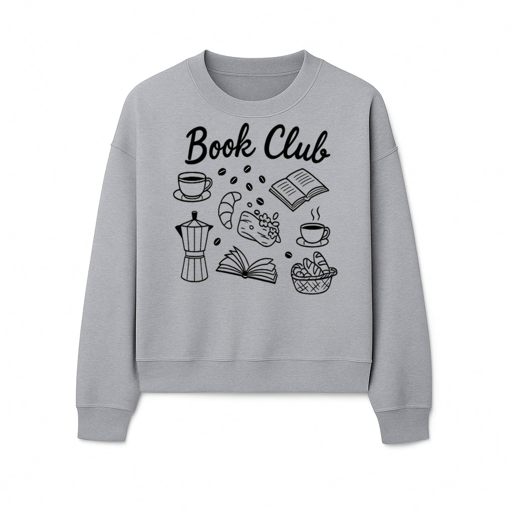 Book Club Art Print with Coffee, Croissant, and Reading Themes - Perfect for Coffee Lovers and Book Enthusiasts - Sweatshirt 1758341644922.jpg