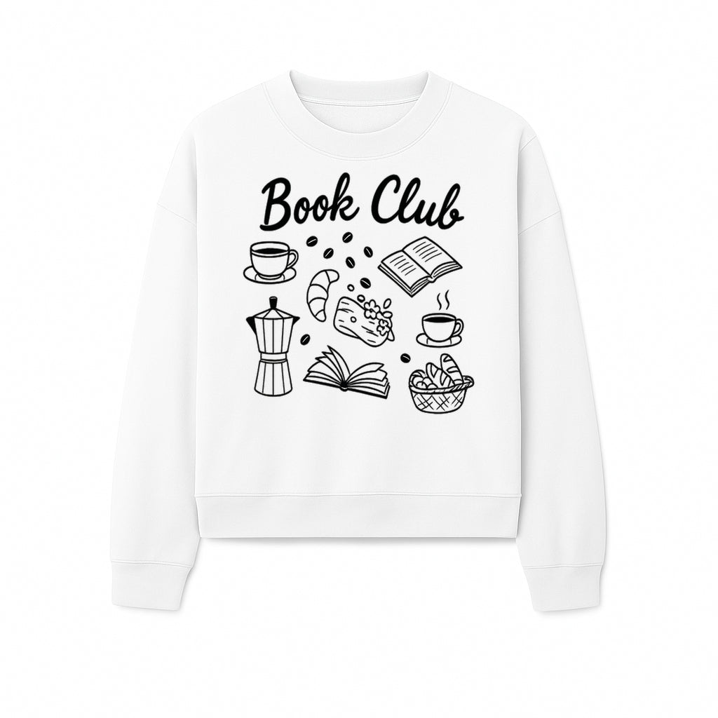 Book Club Art Print with Coffee, Croissant, and Reading Themes - Perfect for Coffee Lovers and Book Enthusiasts - Sweatshirt 1758341645069.jpg
