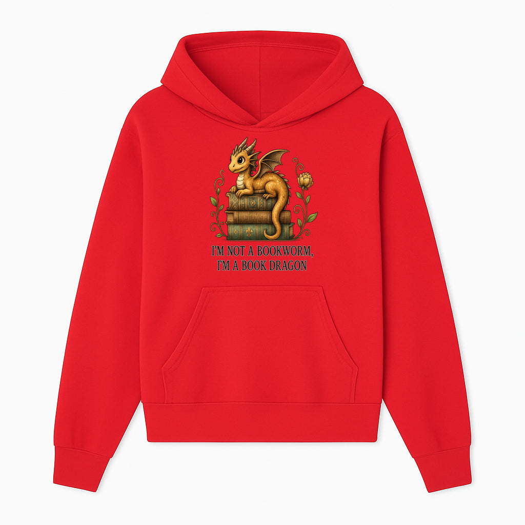 Book Dragon Art Print - I m Not a Bookworm, I m a Book Dragon - Cute Fantasy Dragon on Vintage Books - Whimsical Home Decor - Hoodie 1758341645114.jpg