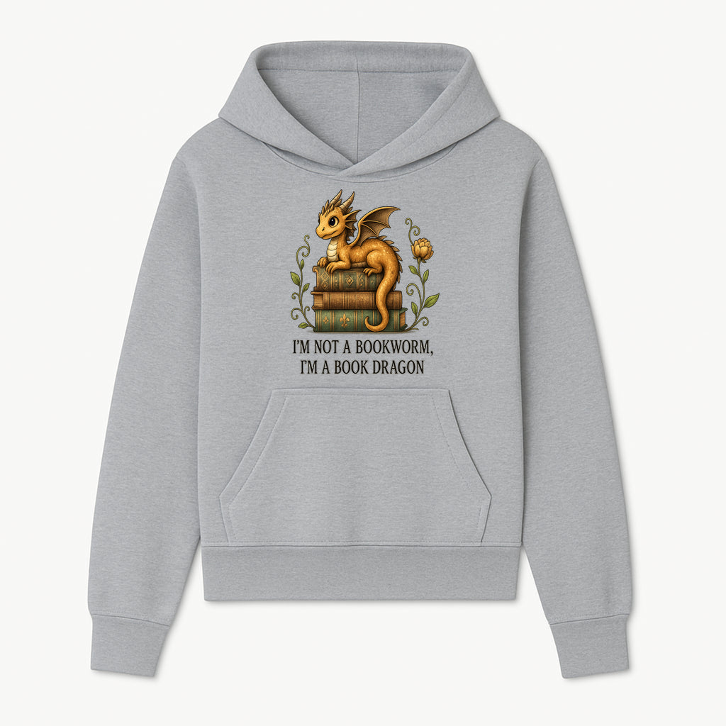 Book Dragon Art Print - I m Not a Bookworm, I m a Book Dragon - Cute Fantasy Dragon on Vintage Books - Whimsical Home Decor - Hoodie 1758341645256.jpg