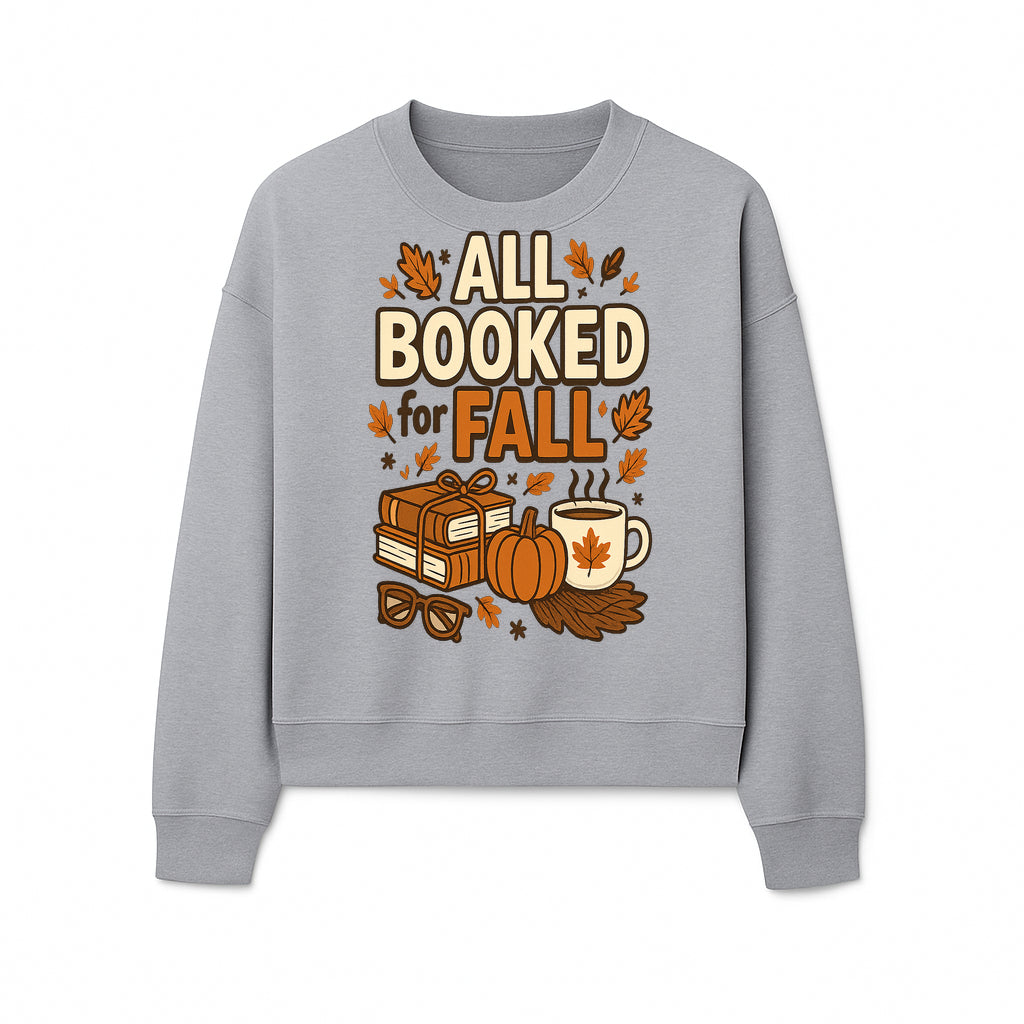 All Booked for Fall T-shirt Cozy Autumn Design with Books, Pumpkin, Coffee, and Leaves Perfect for Book Lovers - Sweatshirt 1758341645358.jpg