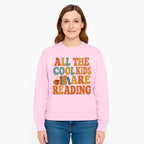 All the Cool Kids Are Reading - Book Lovers Wall Art Print with Coffee and Books Illustration - Sweatshirt 1758341645807.jpg