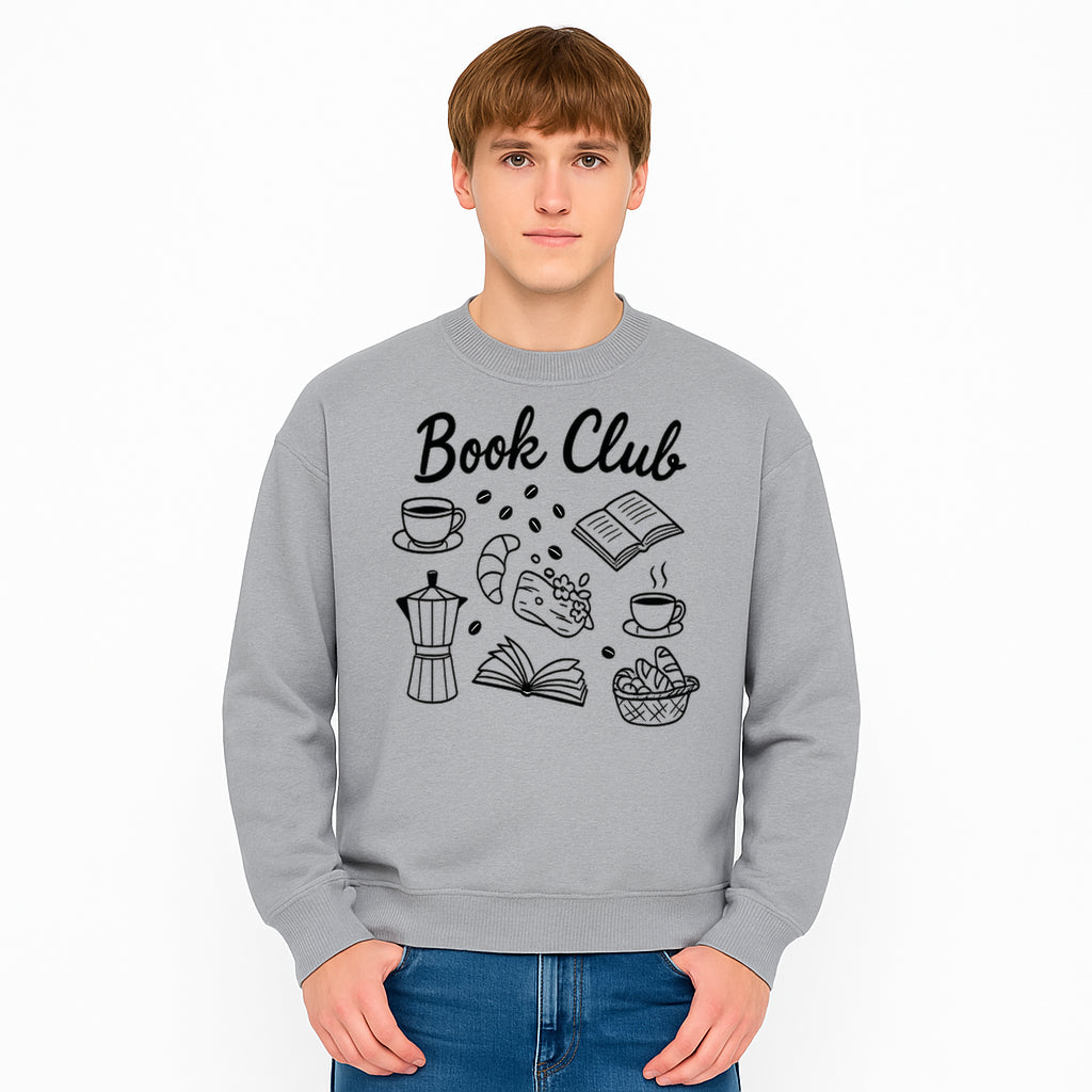 Book Club Art Print with Coffee, Croissant, and Reading Themes - Perfect for Coffee Lovers and Book Enthusiasts - Sweatshirt 1758341646211.jpg