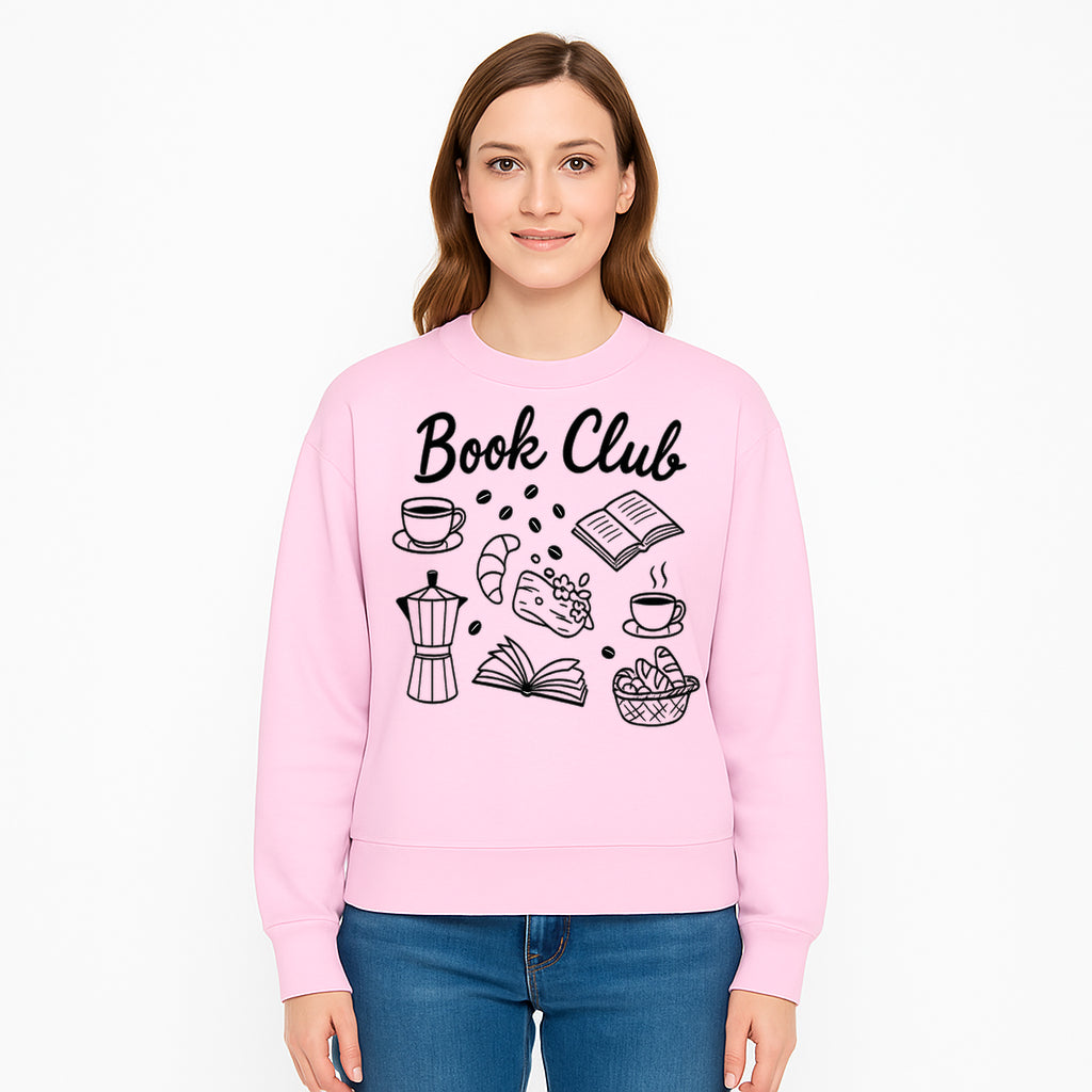 Book Club Art Print with Coffee, Croissant, and Reading Themes - Perfect for Coffee Lovers and Book Enthusiasts - Sweatshirt 1758341646328.jpg