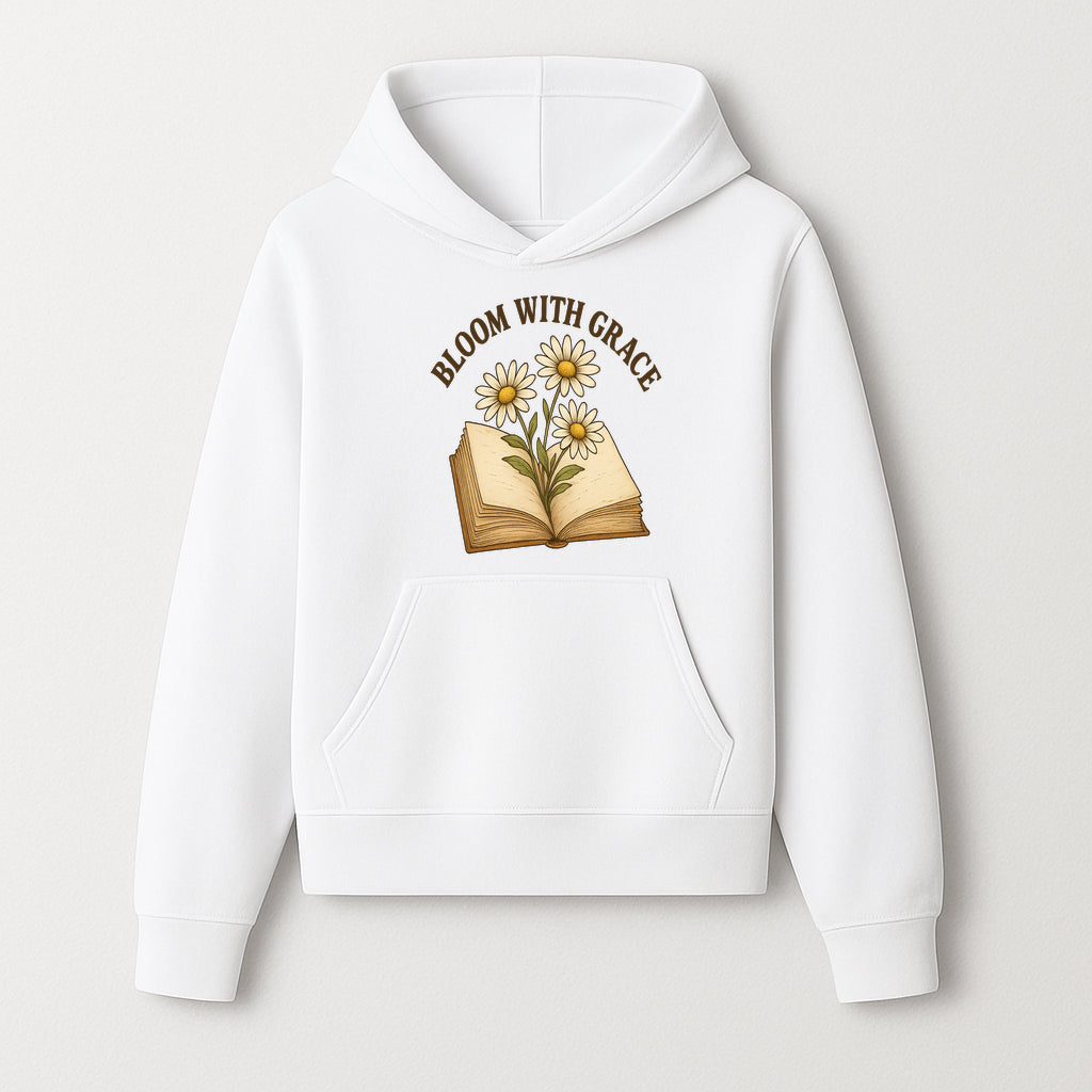 Bloom with Grace Floral Book Art Print - Inspirational Decor for Home, Office, and Gift Giving - Hoodie 1758341657526.jpg