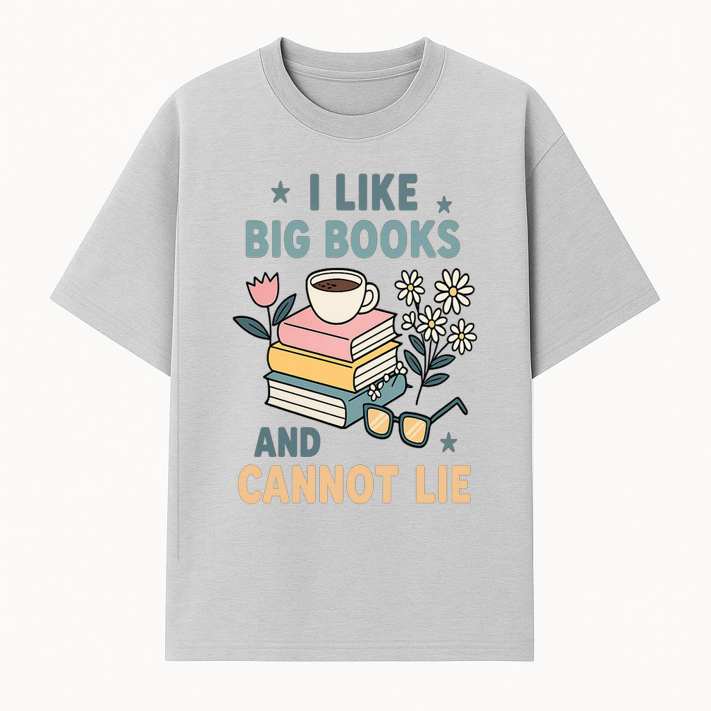 Big Books and Coffee Graphic Tee - Perfect Gift for Book Lovers & Readers, Cute Floral Design, Literary Humor Shirt - T-shirt 1758341659561.jpg