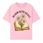 Bloom with Grace Floral Book Art Print - Inspirational Decor for Home, Office, and Gift Giving - T-shirt 1758341659828.jpg