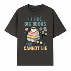 Big Books and Coffee Graphic Tee - Perfect Gift for Book Lovers & Readers, Cute Floral Design, Literary Humor Shirt - T-shirt 1758341659844.jpg