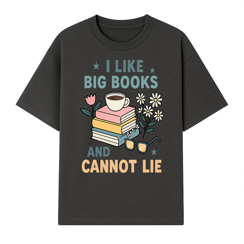 Big Books and Coffee Graphic Tee - Perfect Gift for Book Lovers & Readers, Cute Floral Design, Literary Humor Shirt - T-shirt 1758341659844.jpg