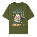 Big Books and Coffee Graphic Tee - Perfect Gift for Book Lovers & Readers, Cute Floral Design, Literary Humor Shirt - T-shirt 1758341660007.jpg