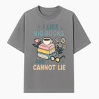 Big Books and Coffee Graphic Tee - Perfect Gift for Book Lovers & Readers, Cute Floral Design, Literary Humor Shirt - T-shirt 1758341660167.jpg