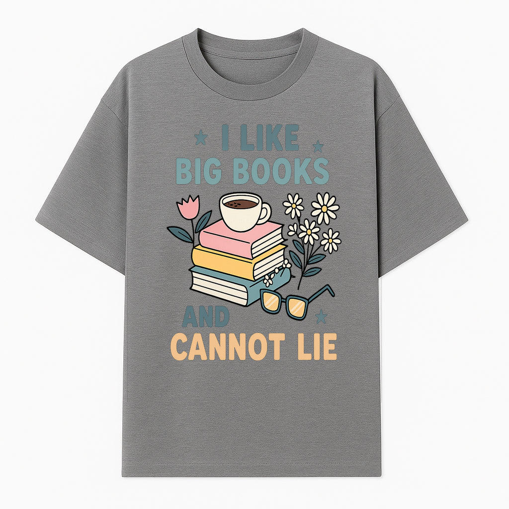 Big Books and Coffee Graphic Tee - Perfect Gift for Book Lovers & Readers, Cute Floral Design, Literary Humor Shirt - T-shirt 1758341660167.jpg