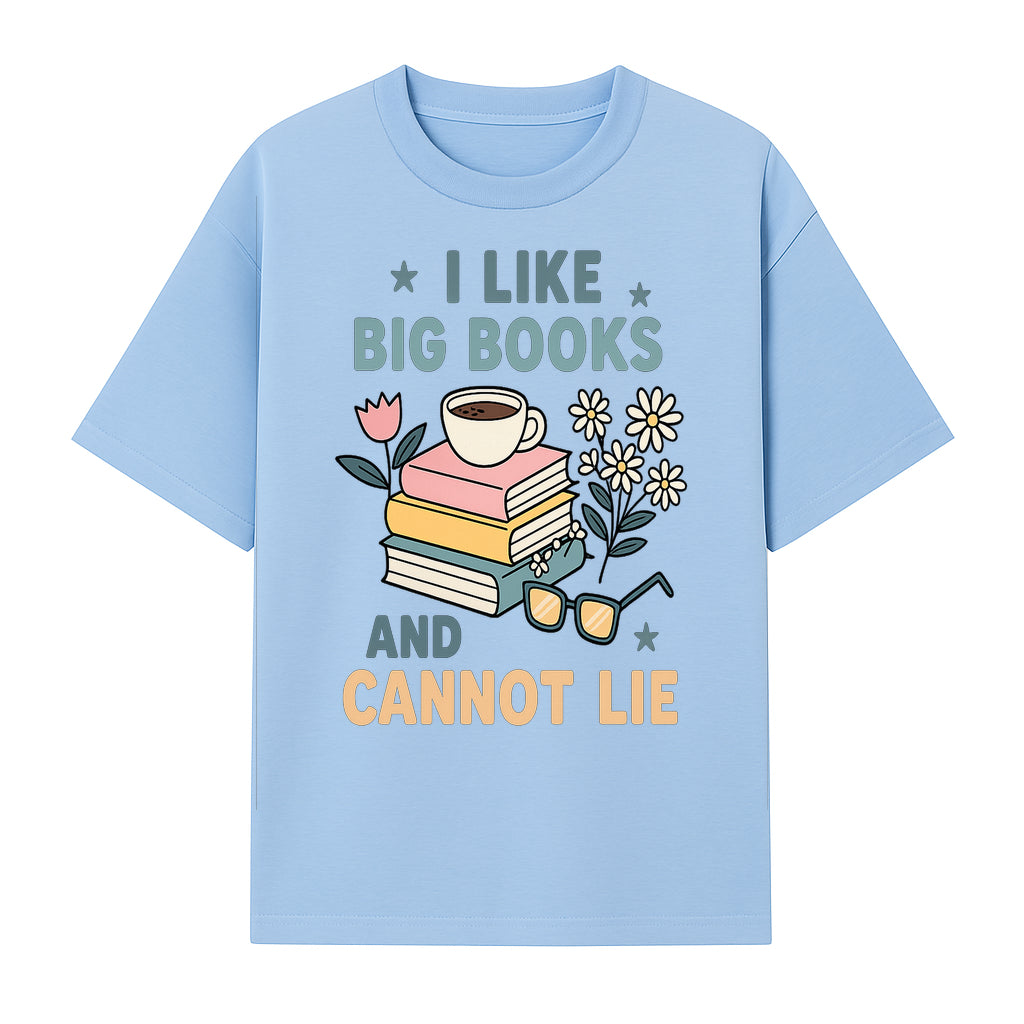 Big Books and Coffee Graphic Tee - Perfect Gift for Book Lovers & Readers, Cute Floral Design, Literary Humor Shirt - T-shirt 1758341660294.jpg