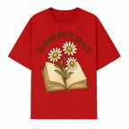 Bloom with Grace Floral Book Art Print - Inspirational Decor for Home, Office, and Gift Giving - T-shirt 1758341660299.jpg