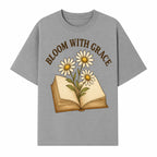 Bloom with Grace Floral Book Art Print - Inspirational Decor for Home, Office, and Gift Giving - T-shirt 1758341660442.jpg