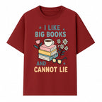 Big Books and Coffee Graphic Tee - Perfect Gift for Book Lovers & Readers, Cute Floral Design, Literary Humor Shirt - T-shirt 1758341660583.jpg