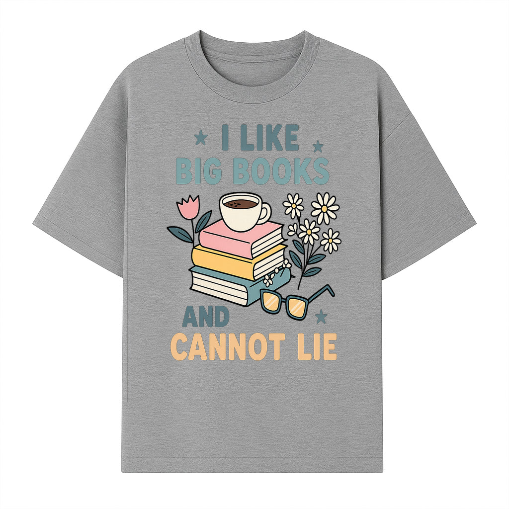 Big Books and Coffee Graphic Tee - Perfect Gift for Book Lovers & Readers, Cute Floral Design, Literary Humor Shirt - T-shirt 1758341661003.jpg