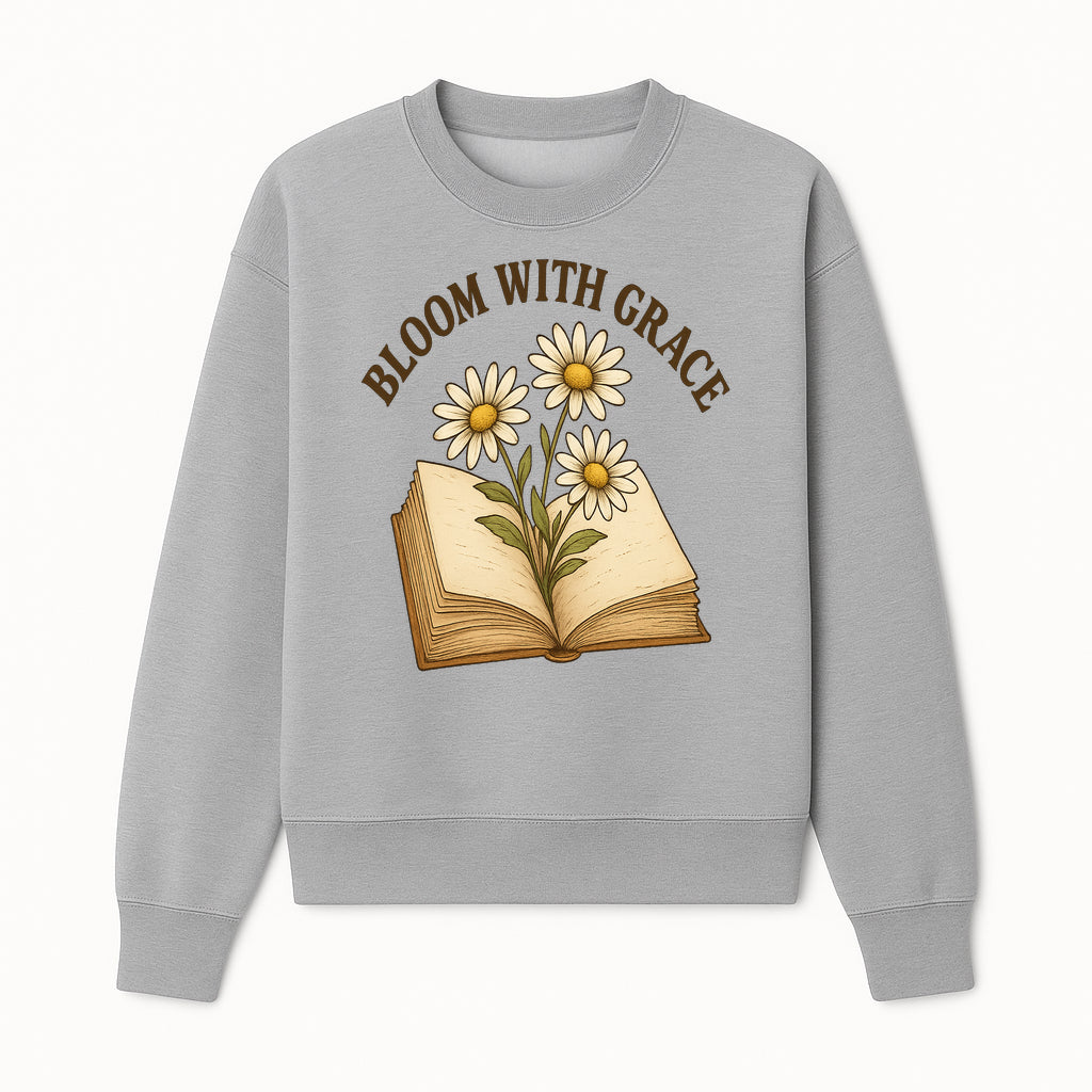 Bloom with Grace Floral Book Art Print - Inspirational Decor for Home, Office, and Gift Giving - Sweatshirt 1758341662052.jpg