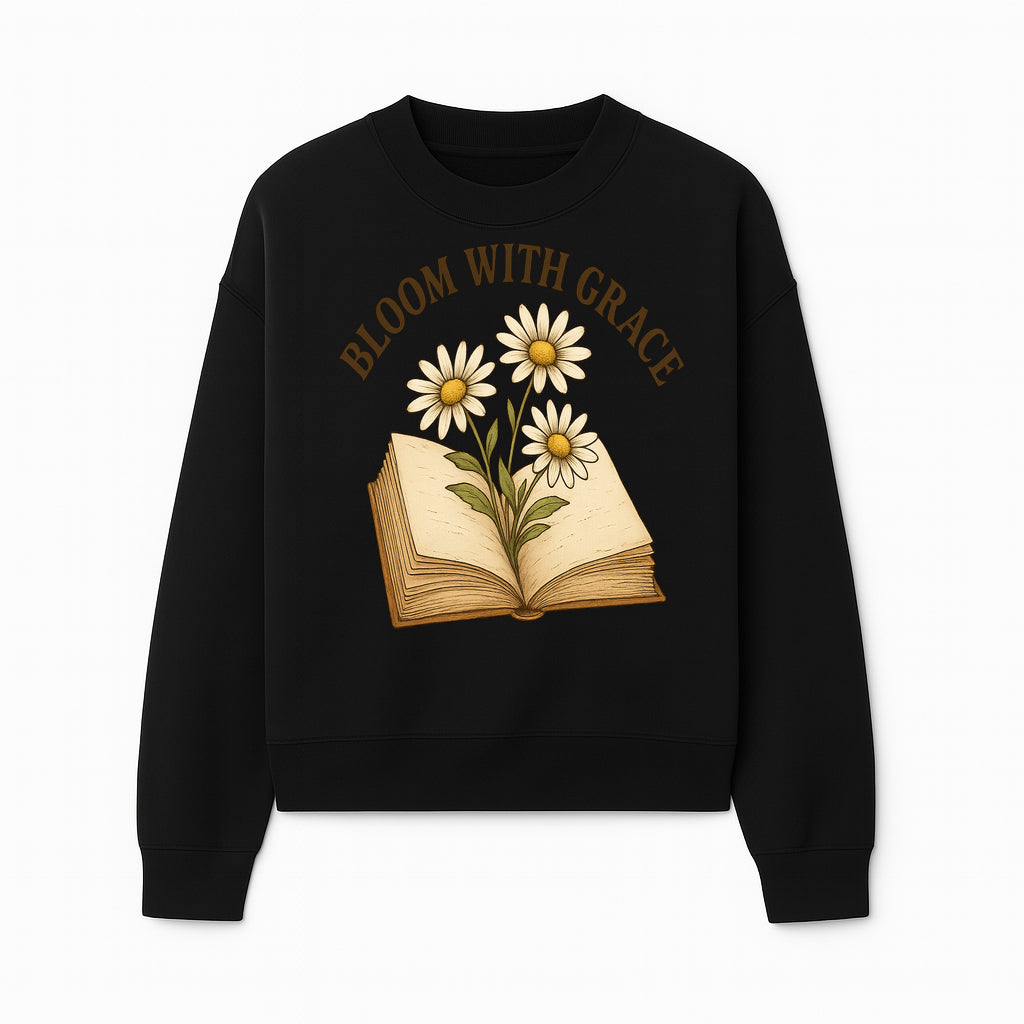 Bloom with Grace Floral Book Art Print - Inspirational Decor for Home, Office, and Gift Giving - Sweatshirt 1758341662191.jpg