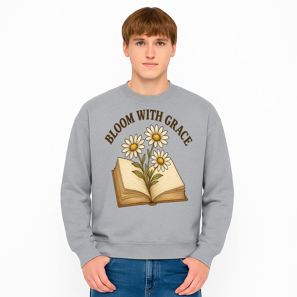 Bloom with Grace Floral Book Art Print - Inspirational Decor for Home, Office, and Gift Giving - Sweatshirt 1758341664764.jpg